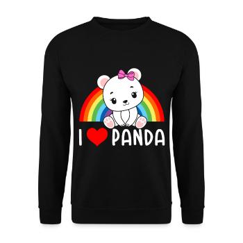 Yoga Panda Méditation Pandas mignons amoureux des animaux Y - Sweat-shirt Unisexe - noir - Devant - Alina (178cm) & Michal (187cm)