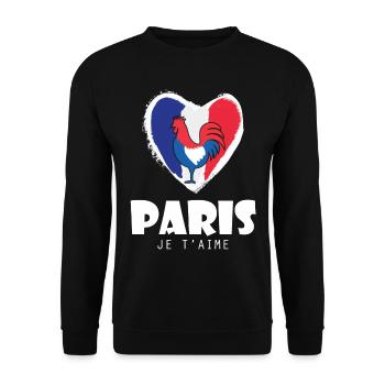 Frankreich Eiffelturm Ich liebe Paris Franzose Lie - Unisex Pullover - Schwarz - Vorne - Alina (178cm) & Michal (187cm)