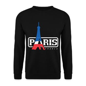 Paris Je T'aime Frankreich Eiffelturm - Unisex Pullover - Schwarz - Vorne - Alina (178cm) & Michal (187cm)