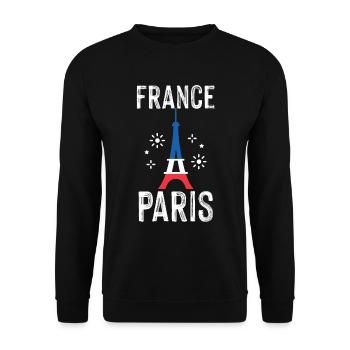 Love Paris Art Tour Eiffel France Français - Sweat-shirt Unisexe - noir - Devant - Alina (178cm) & Michal (187cm)