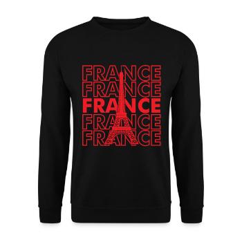 Frankreich Paris Eiffelturm Franzose Liebe Franzos - Unisex Pullover - Schwarz - Vorne - Alina (178cm) & Michal (187cm)