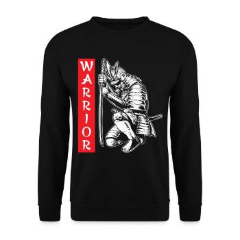 Samurai Katana Schwert Japan Asiatischer Krieger N - Unisex Pullover - Schwarz - Vorne - Alina (178cm) & Michal (187cm)