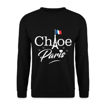 Eiffel Tower Paris French Love - Unisex Sweatshirt - black - Front - Alina (178cm) & Michal (187cm)
