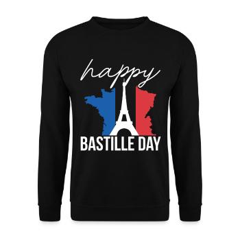 Eiffel Tower Day Celebration July Paris France - Unisex Sweatshirt - black - Front - Alina (178cm) & Michal (187cm)