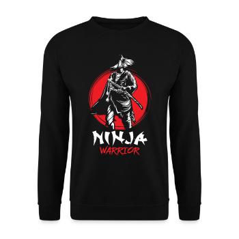 Ninja Warrior Samurai Japanese Bloodstain Katana S - Unisex Sweatshirt - black - Front - Alina (178cm) & Michal (187cm)