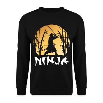 Ninja Warrior Samurai Japanisches Katana-Schwert A - Unisex Pullover - Schwarz - Vorne - Alina (178cm) & Michal (187cm)