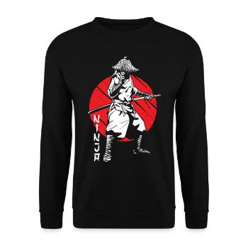 Samurai Ninja Warrior Japanese Bloodstain Katana S - Unisex Sweatshirt - black - Front - Alina (178cm) & Michal (187cm)