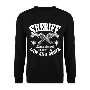 Insigne de garde de shérif Sheriff Star Pistols Cowbo - Sweat-shirt Unisexe - noir - Devant - Alina (178cm) & Michal (187cm)