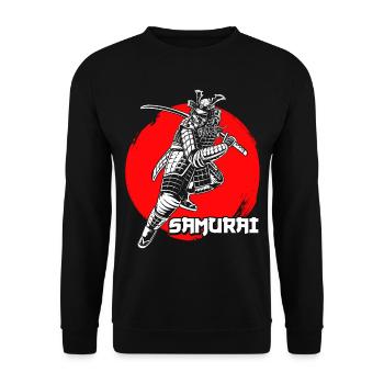 Samurai Japanese Bloodstain Katana Sword Asian W - Unisex Sweatshirt - black - Front - Alina (178cm) & Michal (187cm)