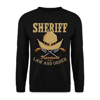 Shérif Cowboy Pistolets Officier de l’insigne étoile du shérif - Sweat-shirt Unisexe - noir - Devant - Alina (178cm) & Michal (187cm)