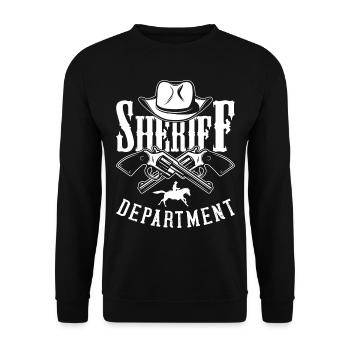 Sheriff Cowboy Pistols Sheriff Star Badge Costume - Sweat-shirt Unisexe - noir - Devant - Alina (178cm) & Michal (187cm)