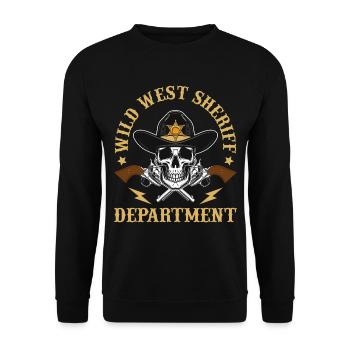 Sheriff West Department Skull Pistols Sheriff Star - Sweat-shirt Unisexe - noir - Devant - Alina (178cm) & Michal (187cm)
