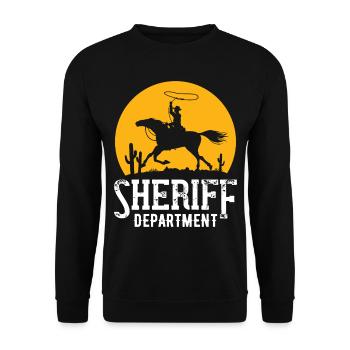 Cowboy Sheriff Lasso Sheriff Star Pistols - Sweat-shirt Unisexe - noir - Devant - Alina (178cm) & Michal (187cm)
