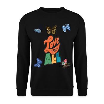 Butterfly Love All Motivational Saying with Butter - Unisex Sweatshirt - black - Front - Alina (178cm) & Michal (187cm)
