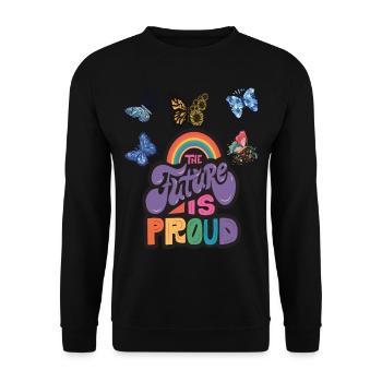 Papillon Arc-en-ciel Dicton de motivation avec Butterf - Sweat-shirt Unisexe - noir - Devant - Alina (178cm) & Michal (187cm)
