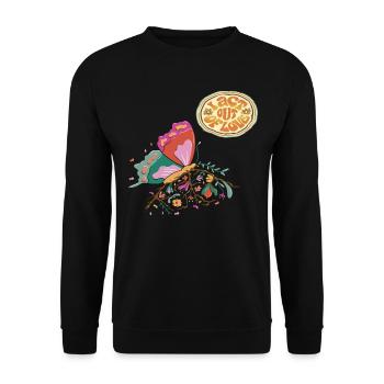 Acte d’amour papillon Motivation Dire avec Mais - Sweat-shirt Unisexe - noir - Devant - Alina (178cm) & Michal (187cm)