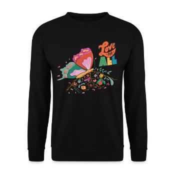 Butterfly Love All Motivational Quote with Butterf - Unisex Sweatshirt - black - Front - Alina (178cm) & Michal (187cm)