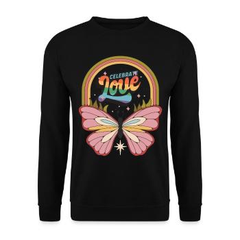 Butterfly célèbre le dicton motivant avec Butte - Sweat-shirt Unisexe - noir - Devant - Alina (178cm) & Michal (187cm)