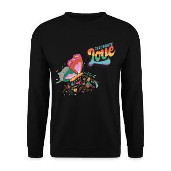 Papillons d’amour Motivation Dicton avec mignon Mais - Sweat-shirt Unisexe - noir - Devant - Alina (178cm) & Michal (187cm)