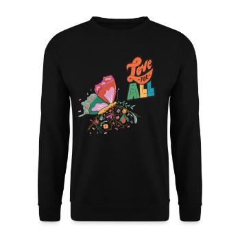 Butterfly Motivation Cute Butterflies - Unisex Pullover - Schwarz - Vorne - Alina (178cm) & Michal (187cm)