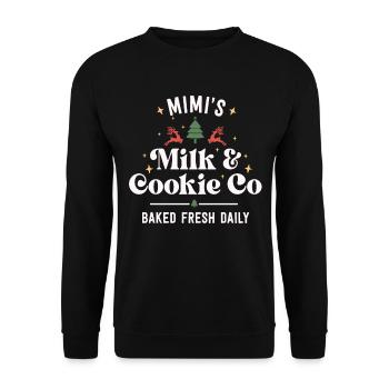 Mimi Oma Lebkuchenplätzchen Familie Weihnachten - Unisex Pullover - Schwarz - Vorne - Alina (178cm) & Michal (187cm)