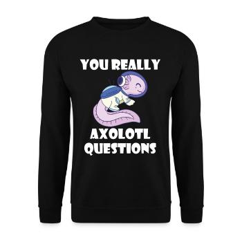 Astronaut Axolotl Funny Galaxy-Solar System-Ra - Unisex Sweatshirt - black - Front - Alina (178cm) & Michal (187cm)