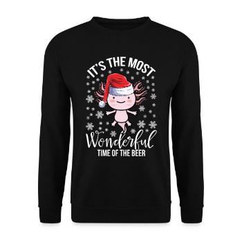 Axolotl Chapeau de Noël Joyeux Noël - Sweat-shirt Unisexe - noir - Devant - Alina (178cm) & Michal (187cm)