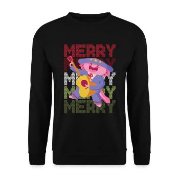 Noël Axolotl Ugly Cardigan Noël - Sweat-shirt Unisexe - noir - Devant - Alina (178cm) & Michal (187cm)
