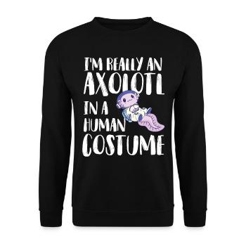 Axolotl Astronaut Space Earth Solar System Space - Unisex Sweatshirt - black - Front - Alina (178cm) & Michal (187cm)