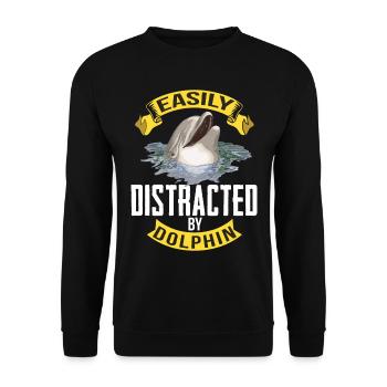 dolphin distracted cute whales underwater world - Unisex Sweatshirt - black - Front - Alina (178cm) & Michal (187cm)