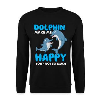Cute Dolphins Funny Whales Underwater World - Unisex Sweatshirt - black - Front - Alina (178cm) & Michal (187cm)