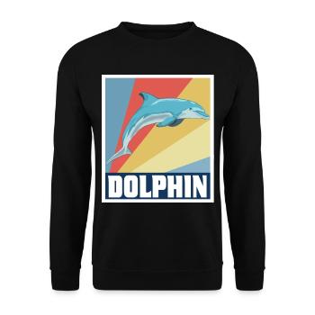 Dolphin Whale Dolphins Underwater World Maritime World - Unisex Sweatshirt - black - Front - Alina (178cm) & Michal (187cm)