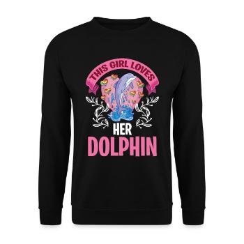 Girl loves dolphin whale Cute dolphins underwater - Unisex Sweatshirt - black - Front - Alina (178cm) & Michal (187cm)