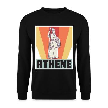 Athena Greece God Greek mythology - Unisex Sweatshirt - black - Front - Alina (178cm) & Michal (187cm)