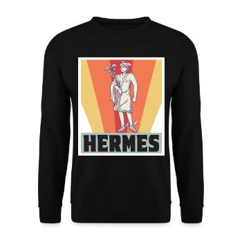 Hermes Greece God Greek mythology - Unisex Sweatshirt - black - Front - Alina (178cm) & Michal (187cm)