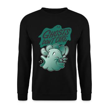 Ghost Don't Care Halloween Party Horror Boo - Unisex Sweatshirt - black - Front - Alina (178cm) & Michal (187cm)