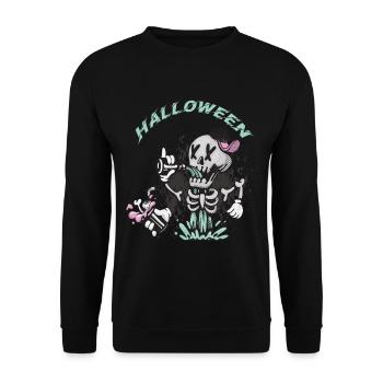 Skeleton Halloween Party Nightmare Horror Halloween - Sweat-shirt Unisexe - noir - Devant - Alina (178cm) & Michal (187cm)