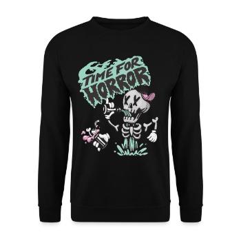 Skeleton Undead Halloween Party Nightmare Hallowee - Unisex Sweatshirt - black - Front - Alina (178cm) & Michal (187cm)