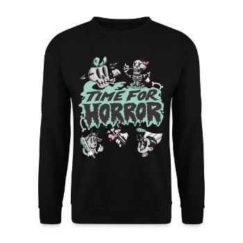 Temps pour l’horreur Mort-vivant Squelette Halloween Party - Sweat-shirt Unisexe - noir - Devant - Alina (178cm) & Michal (187cm)