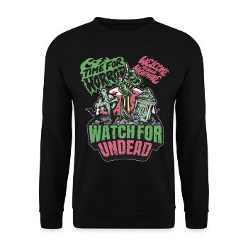 Mort-vivant Halloween Party Zombie Halloween Costume Al - Sweat-shirt Unisexe - noir - Devant - Alina (178cm) & Michal (187cm)