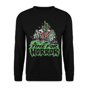Horror Undead Halloween Party Zombie Halloween Al - Unisex Sweatshirt - black - Front - Alina (178cm) & Michal (187cm)