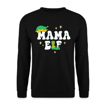Mama Elf Passende Familie Weihnachtsgruppe Weihnachten Mama - Unisex Pullover - Schwarz - Vorne - Alina (178cm) & Michal (187cm)