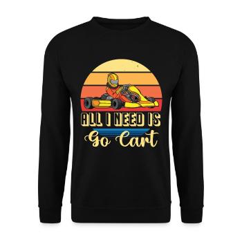 Gehen Sie Kart fahren Rennen Rennbahn Rennfahrer G - Unisex Pullover - Schwarz - Vorne - Alina (178cm) & Michal (187cm)