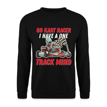 Go Kart Home Racer Lap Race Speed Re - Unisex Sweatshirt - black - Front - Alina (178cm) & Michal (187cm)