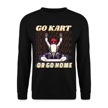 Go-Kart Racer Lap Race Track Racing Fun - Unisex Sweatshirt - black - Front - Alina (178cm) & Michal (187cm)