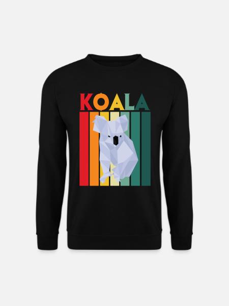 Koala Retro Koalabär Koalas niedliches Australien- - Unisex Pullover - Schwarz