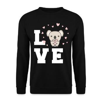 Koala Love Animal Welfare Bamboo Cute Koalas - Unisex Sweatshirt - black - Front - Alina (178cm) & Michal (187cm)