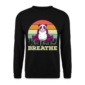 Yoga Panda Méditation Pandas mignons amoureux des animaux Y - Sweat-shirt Unisexe - noir - Devant - Alina (178cm) & Michal (187cm)
