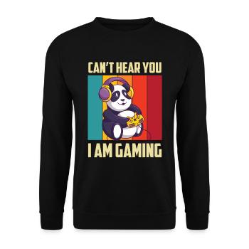 Panda Retro Cute Pandas Bear Animal Love - Unisex Sweatshirt - black - Front - Alina (178cm) & Michal (187cm)