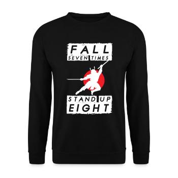 Katana Samouraï Citation Guerrier Japonais Ninja Jap - Sweat-shirt Unisexe - noir - Devant - Alina (178cm) & Michal (187cm)